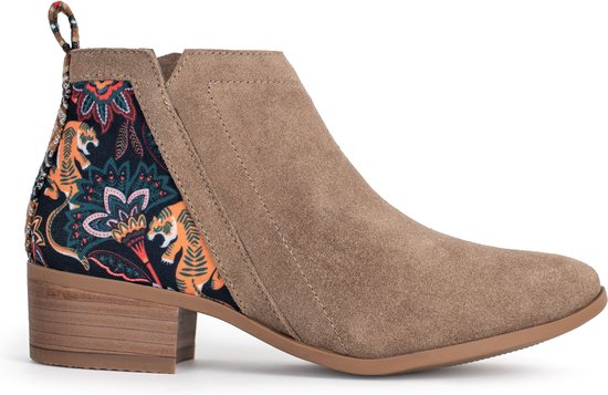 Inkkas, Yuuki Bootie, Femme, Bottines, Daim, Imprimé Nature, Semelle en Caoutchouc, Taille 40