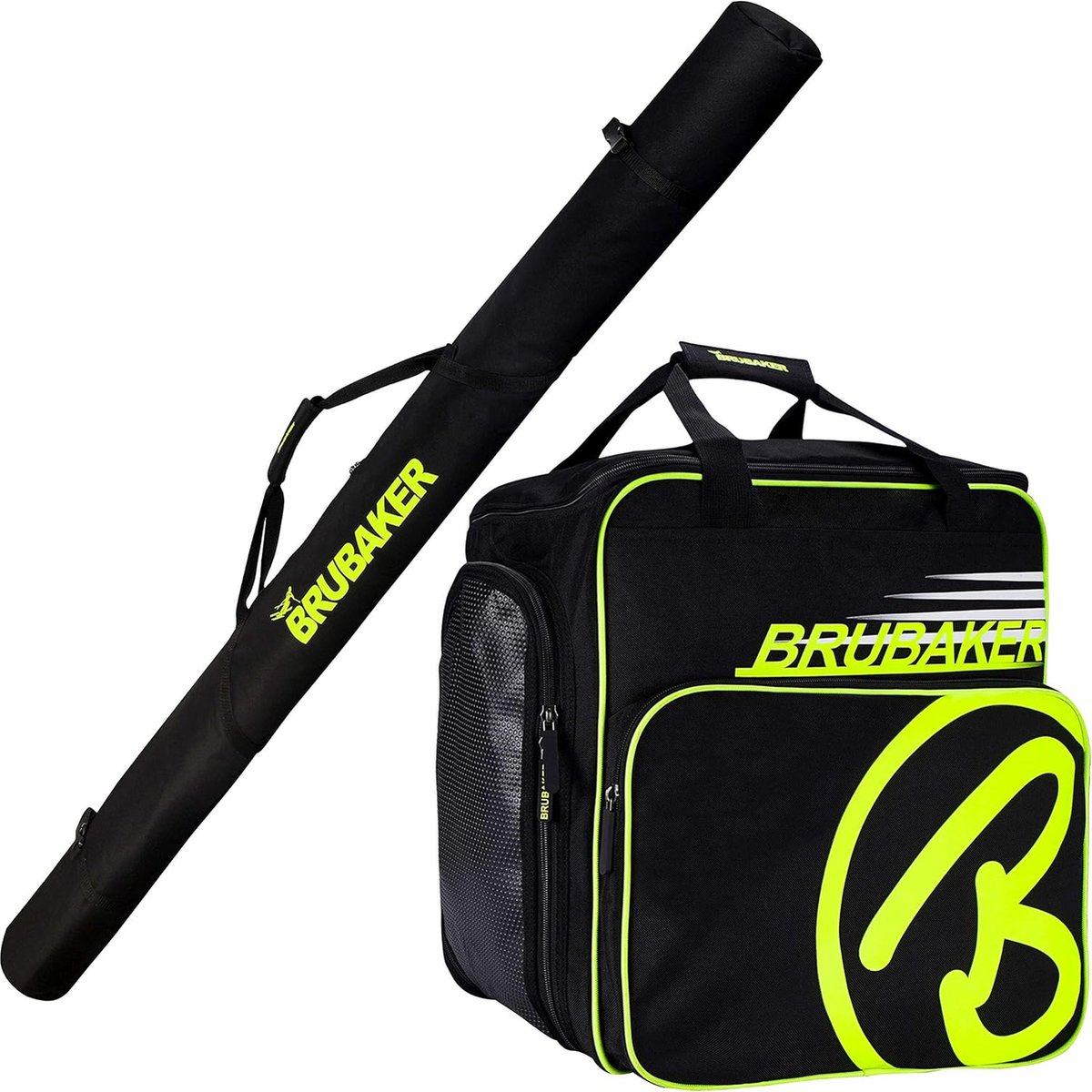 Brubaker Combi Set XC Touring Champion - Langlaufs skitas en skischoenentas voor 1 paar ski's + stokken + schoenen + helm