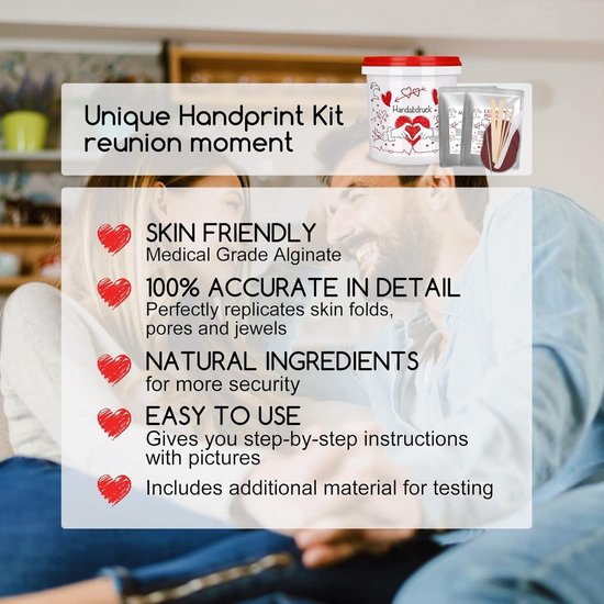 Handgietset voor koppels of familie met montageplaquette | Jubileum DIY koppels cadeaus voor haar en hem, aandenken sculptuur huwelijkscadeaus voor