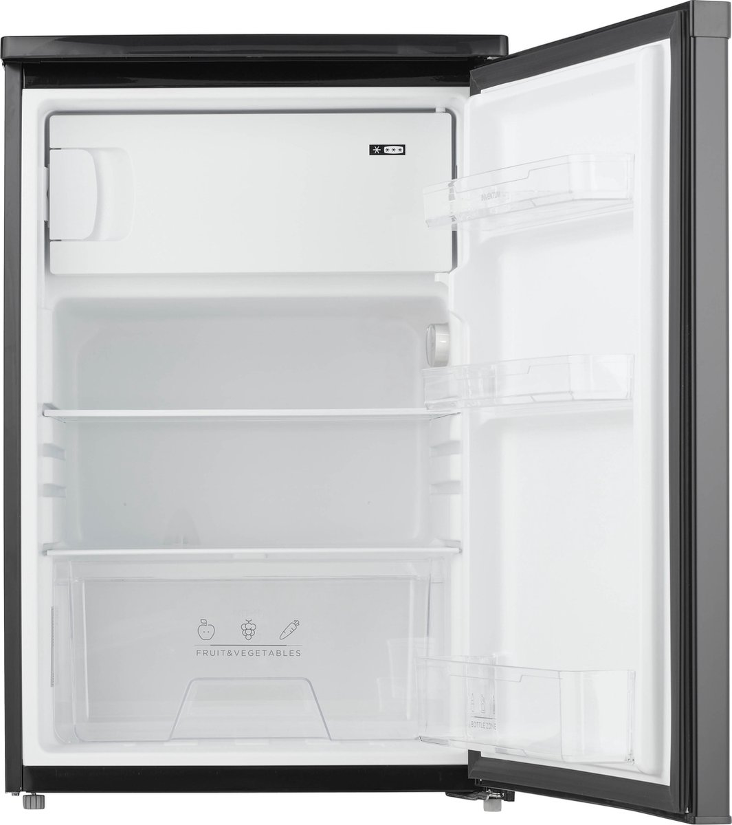Inventum KV550B tafelmodel koelkast energiezuinig - 113 liter - Met vriesvak - 55 cm breed - Superkoelen - Led-verlichting - Energielabel D - Vrijstaand - Zwart — afbeelding 7