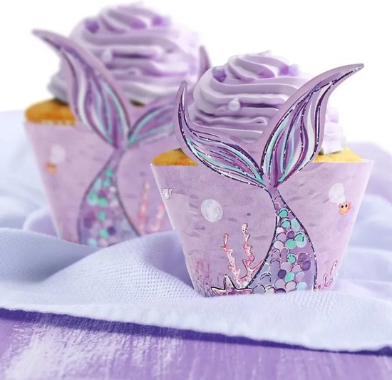 Zeemeermin taart en cupcake decoratie