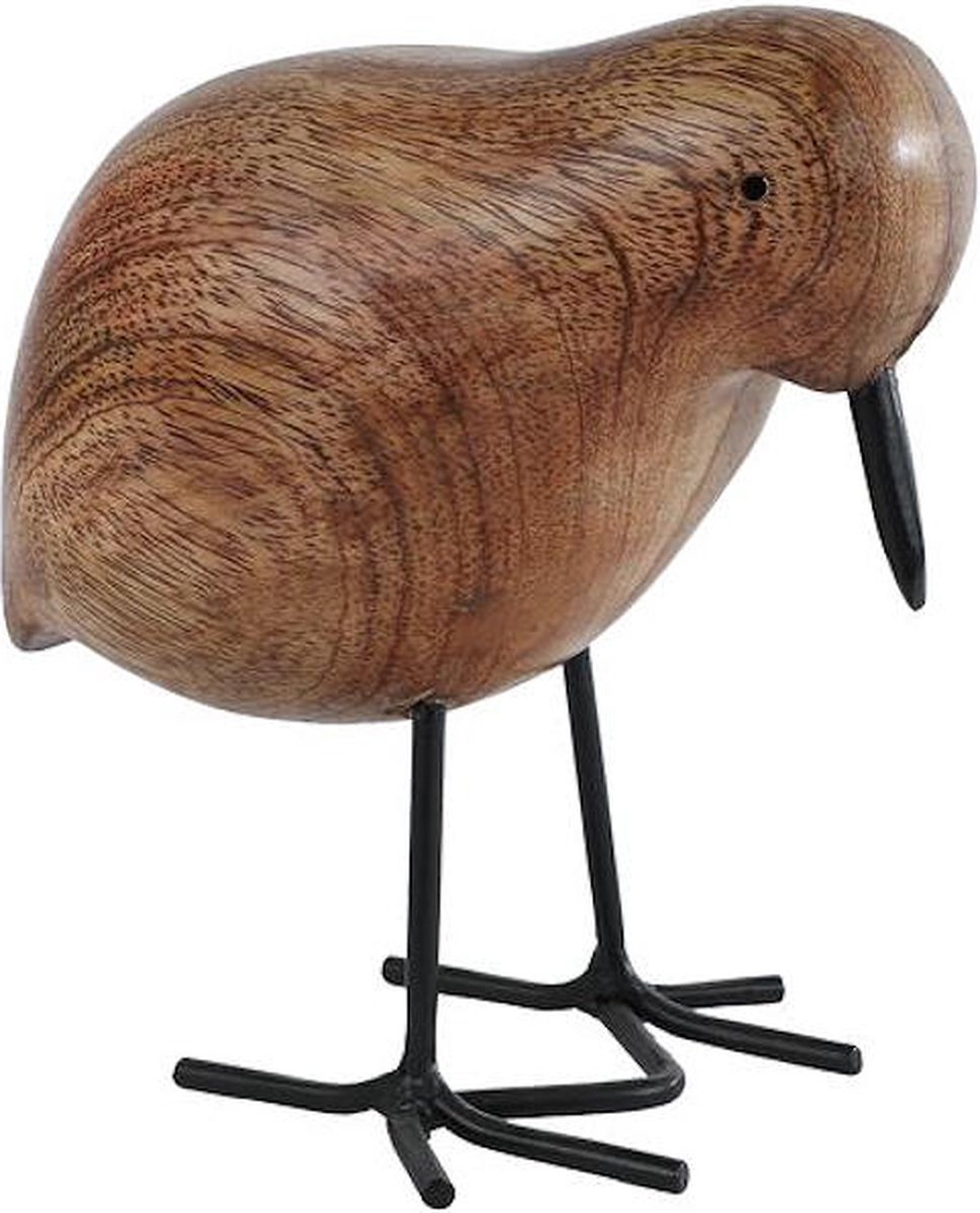 Sculptuur kiwi speelgoed decoratief mango hout multicolor 15x7,5x11,5cm.