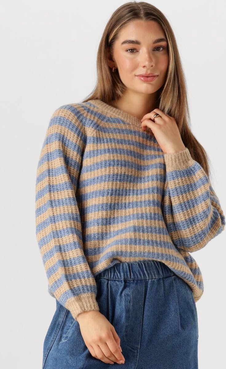Lollys Laundry Binall Jumper Ls Truien & vesten Dames - Sweater - Hoodie - Vest- Lichtblauw - Maat XL