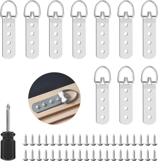 4 stuks fotohangers voor zware foto's, D-ring