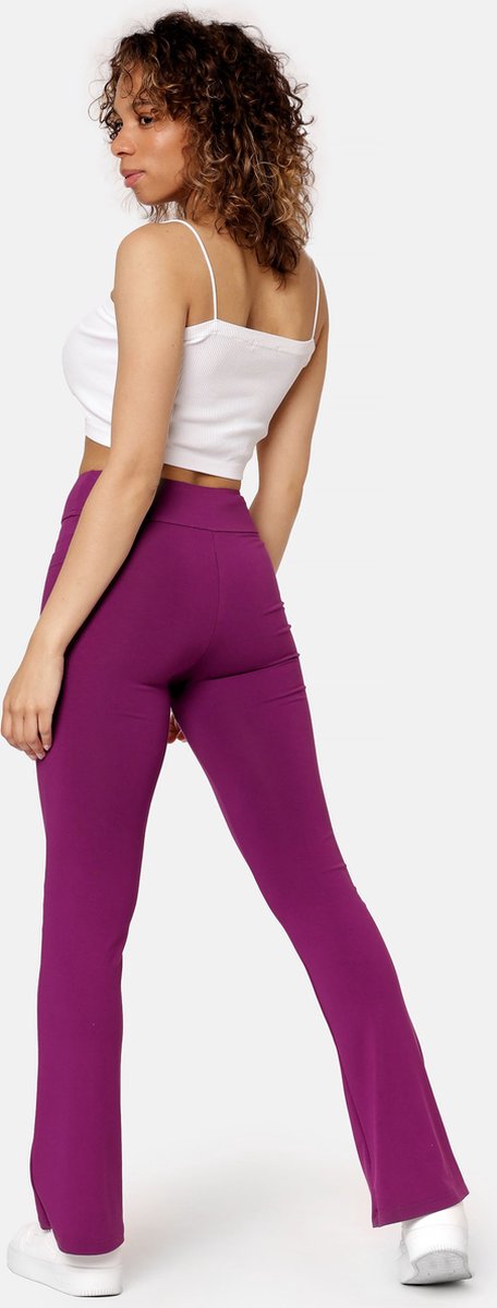 Bellivalini Dames Yogabroek - Sport - Vrijetijdsbroek - Lang - Viscose - Sportbroek - BLV-BLV50-282-YPF - Fuchsia - S van Bellivalini — afbeelding 2