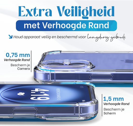 Gros plan sur les bords surélevés d'une coque de téléphone transparente protégeant un téléphone.