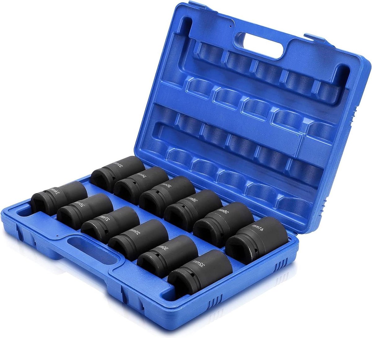 12-stks 1-inch Drive Diepe Slag Doppen Set - 35mm 36mm 38mm 41mm 24mm 26mm 27mm 29mm 30mm 32mm 33mm 34mm
