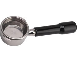 Roestvrijstalen koffiezeefdrager zonder bodem - 58 mm - accessoires voor koffiezetapparaten - comfortabele grip - 24 x 6 cm