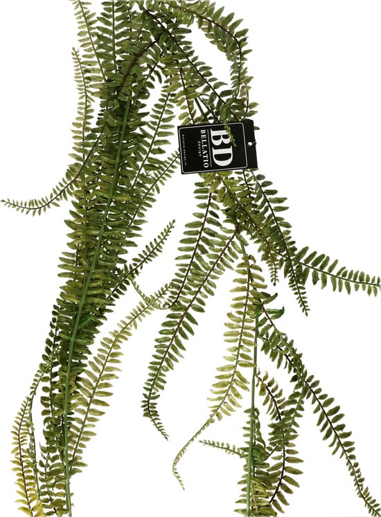 Bellatio Design kunstplant/hangplant slinger - 2x - Varen/Monilophyta - groen - 180 cm lang - planten guirlandes
