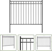 Clôture de jardin The Living Store – Clôture en acier – 170 x 170 cm – Dessus circulaire – Zwart