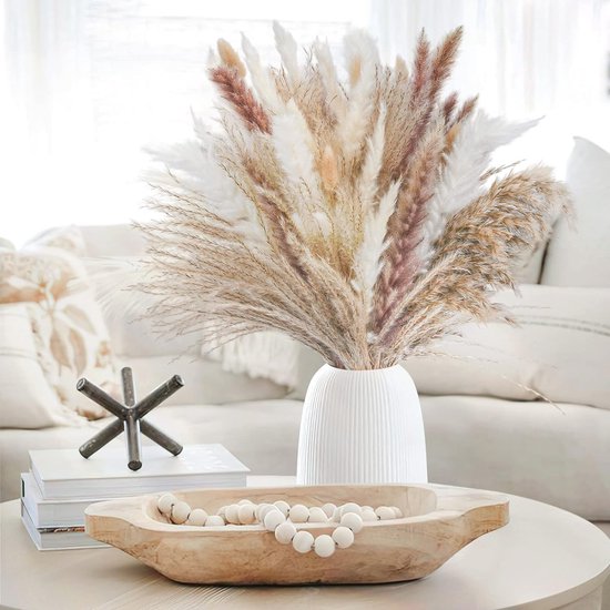 Keukenaccessoires voor thuis, natuurlijke gedroogde pampasgras rietbloemen boeket bruiloft decoratie echte droge bloem decor voor thuiskamer (gouden bal, 10 stuks geen vaas) (primaire Tc 10 stuks gee