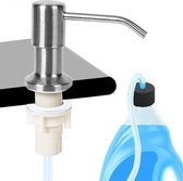 Aanrecht Zeepdispense - Keuken gootsteen zeepdispenser - ingebouwde - RVS - met 1 m verlengbuis - voor keuken, badkamer - 24 mm - Voor Thuis Aanrecht - zilver - Zeeplotion Dispenser