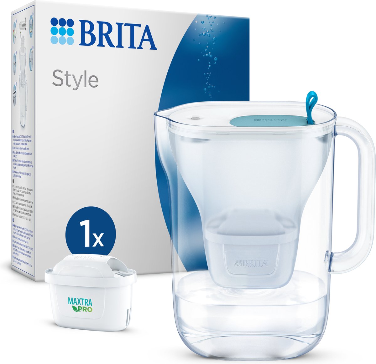 BRITA - Waterfilterkan - Style Cool - Inclusief 1 MAXTRA PRO ALL-IN-1 waterfilterpatroon - Blauw - 24L