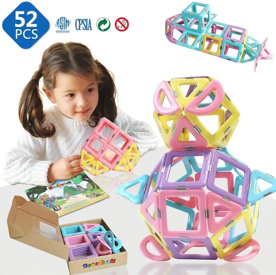 CELMAN Magnetische bouwstenen, 82 delen, magneten, bouwblokken, kbaan met accessoires, Montessori-speelgoed, magnetische kogelbaan voor kinderen vanaf 3, 4, 5, 6, 7, 8 jaar, STEM, educatief CELMAN Magnetische bouwstenen, 82 delen, magneten, bouwblokken, kbaan met accessoires, Montessori-speelgoed, magnetische kogelbaan voor kinderen vanaf 3, 4, 5, 6, 7, 8 jaar, STEM, educatief