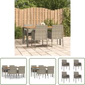 The Living Store Salon de jardin - Trendy - Mobilier de jardin - Dimensions - 150x90x75cm - Couleur - Grijs - Ken - Résistant aux intempéries