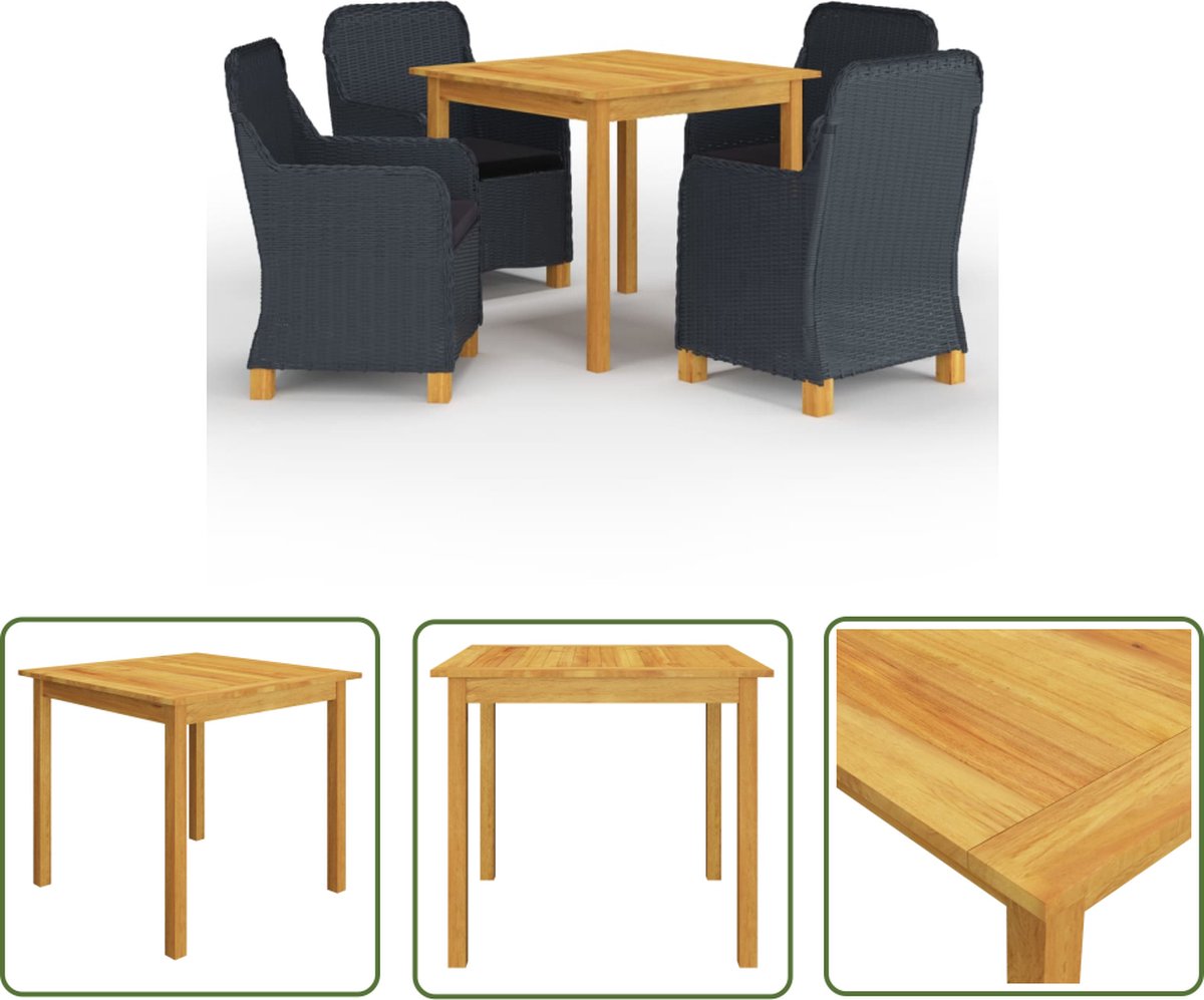 Tuinset van donkergrijs Acacia hout voor buiten - The Living Store.