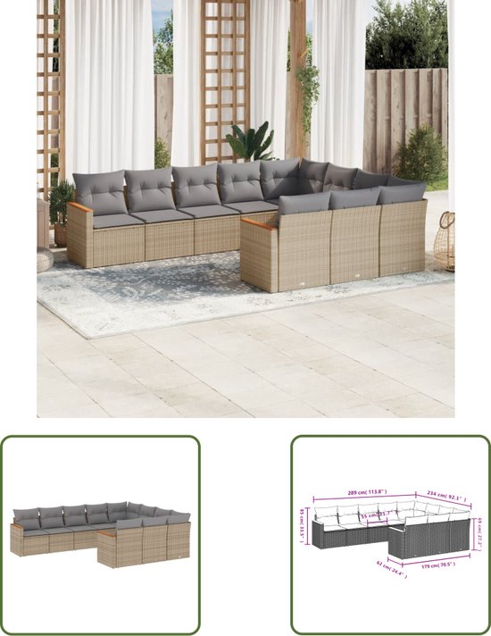 Oviala Patio Modulaire Lage Tuinset Voor 2 Personen Beige