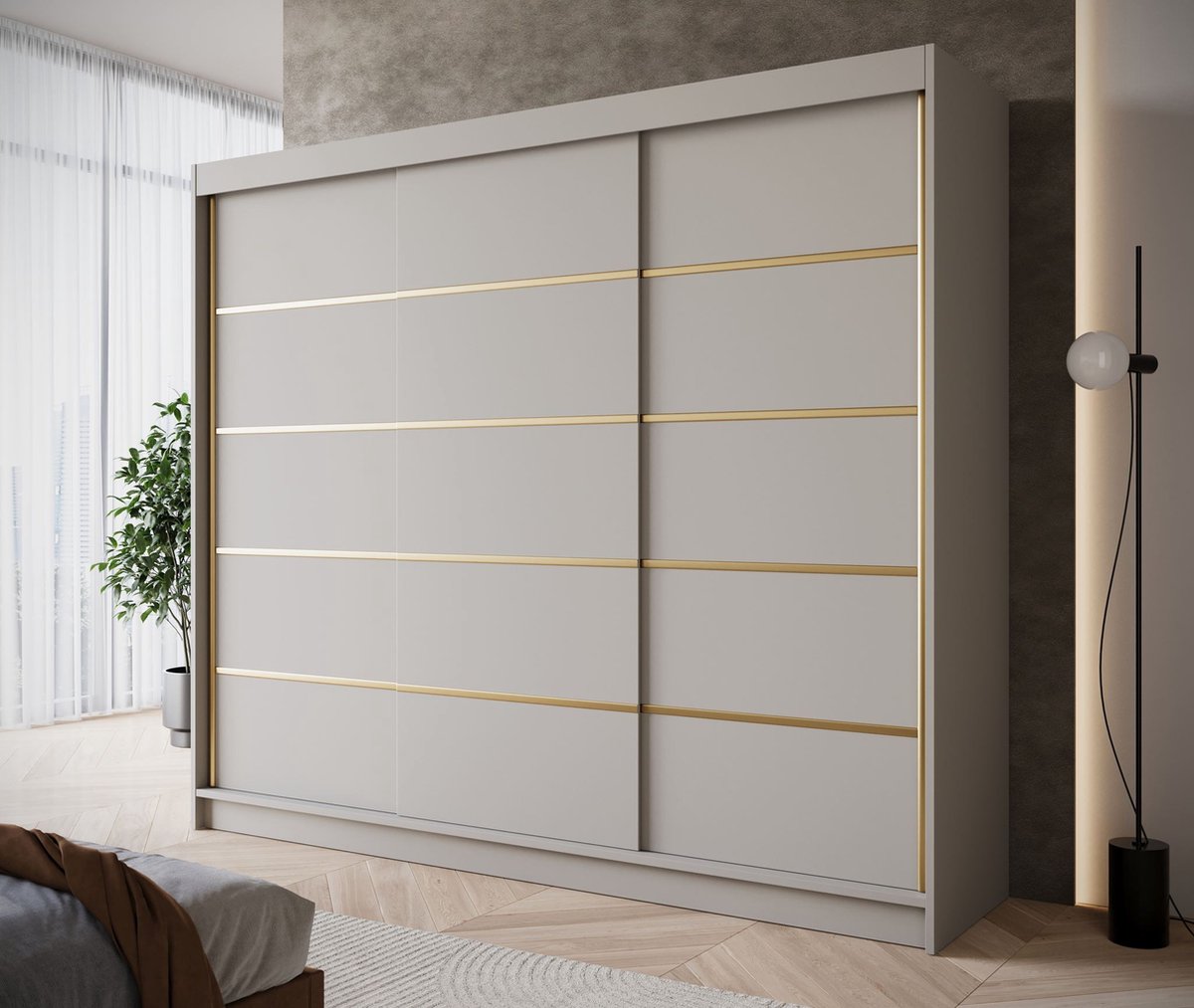 Meubella - Kledingkast Eagle - Beige - 250 cm