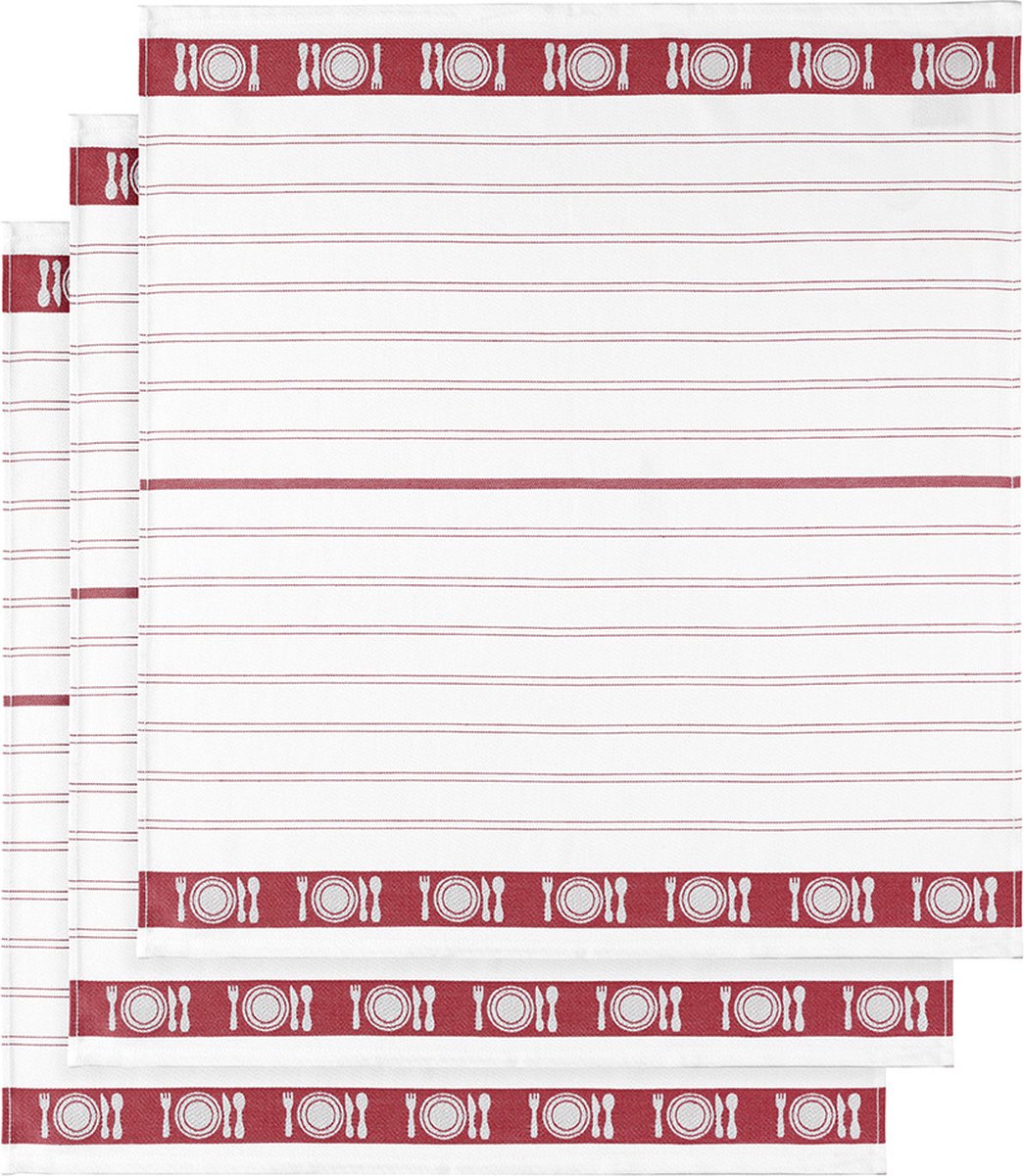 De Witte Lietaer Theedoek, BML - 3 stuks - 65 x 65 cm - Katoen