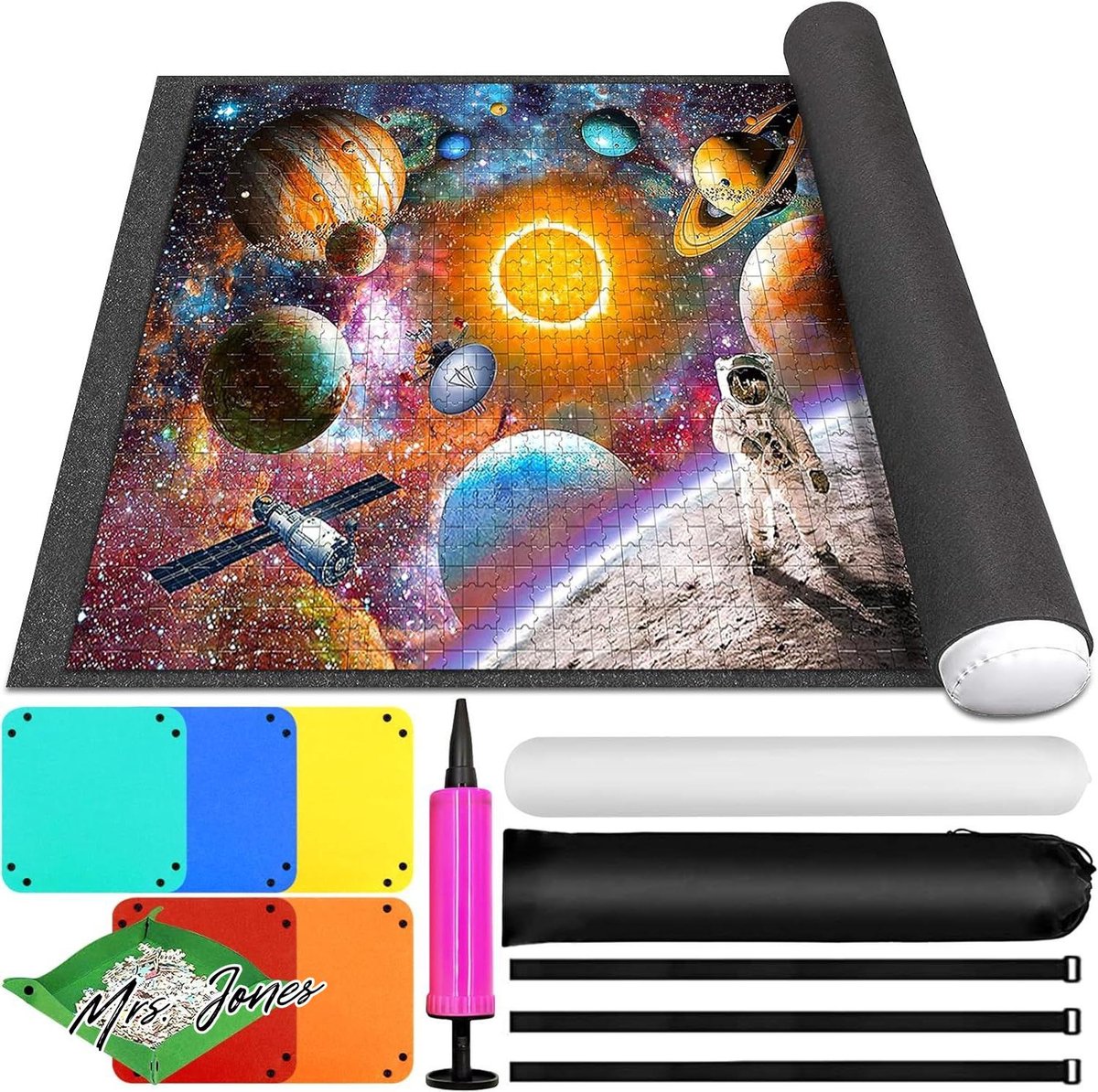 Mrs. Jones Puzzelmat - Puzzelrolmat voor 1000-1500-2000-3000 Puzzelstukjes - Draagbare Puzzelmatrol - Opbergen van Puzzels .
