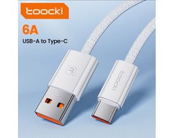 Toocki USB-C naar USB-A Kabel - 66W Snellader -Super Fast Charger- 1.5 Meter - Oplaadkabel - Snoer - voor iPhone 15/16 iPad, MacBook, Samsung Galaxy S24/S23/S22/A55/A54/A53,- Oppo - Xiaomi - Tablets-Nintendo etc.