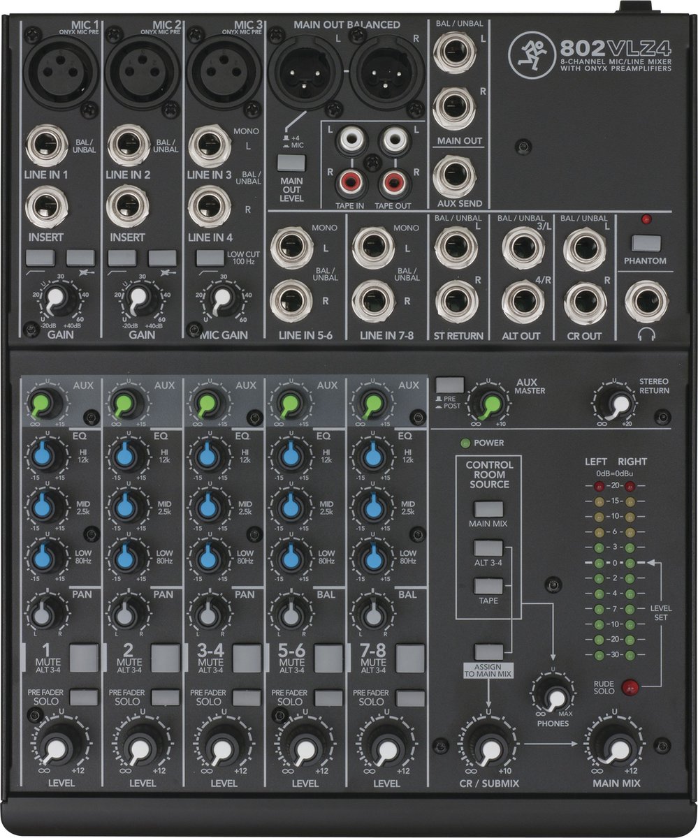 Mackie 802 VLZ4 8-kanaal mixer - Analoge mixer