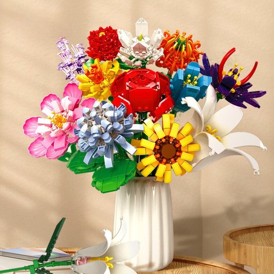 Kit De Construction Mini Blocs Fleur - 105 Pièces, Jeu Créatif Neuf Pour Enfants
