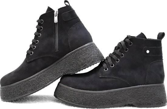 Efrin Bottes à lacets avec semelle plateforme - Zwart