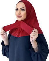 Foulard Nivard - Hijab - Femmes - Abaya - Écharpe - Vêtements islamiques - Vêtements musulmans - Alhamdulillah - Bourgogne