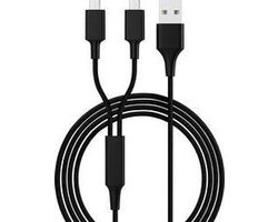 Smrter SMRTER_HYDRA_DUO_M_BK USB-laadkabel USB 2.0 USB-A stekker, USB-micro-B stekker 1.20 m Zwart