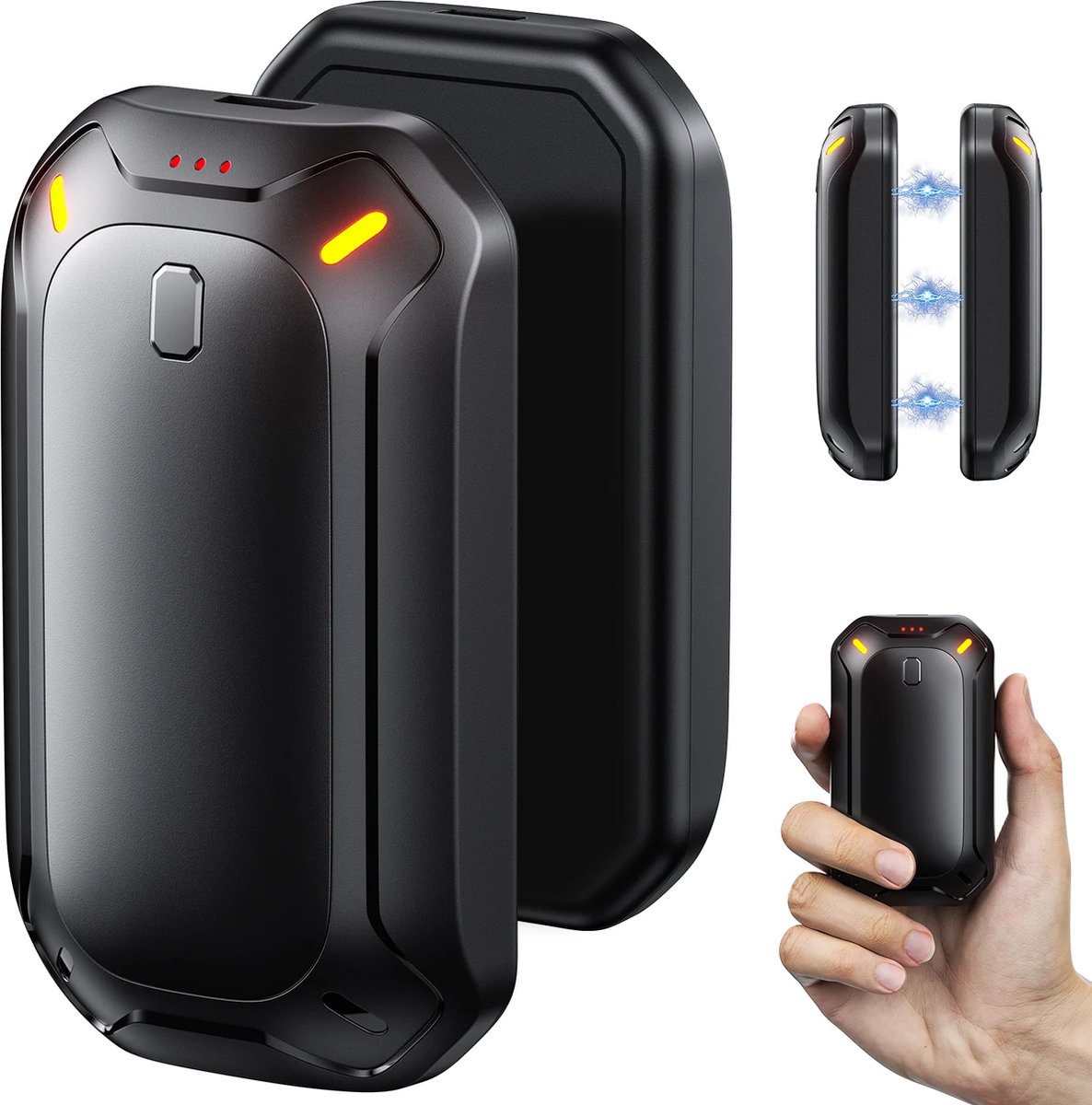 Goedkoopste 2-Pack Oplaadbare Handwarmers - Dubbelzijdige Magnetische Elektrische Handwarmer, Draagbare Verwarming voor Dames en Heren, Oplaadbare Winter Handwarmer, Handwarmers Geschenken voor Koude Dagen