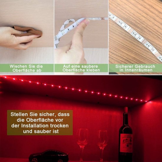 BOYIR Onderbouwlamp keuken, led-keukenlamp, onderbouw met schakelaar, 5 W, 31,5 cm, 500 lm
