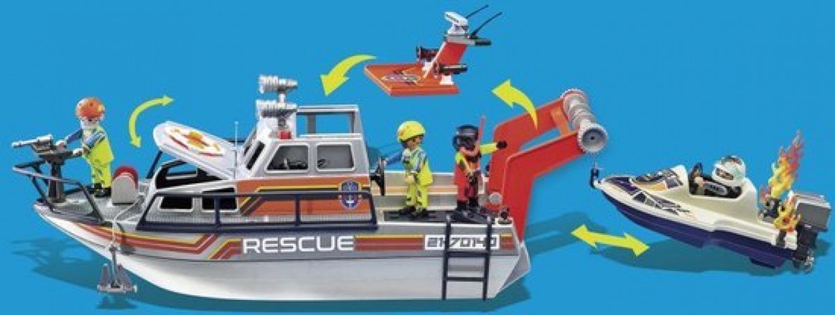PLAYMOBIL City Action Redding op zee: brandbestrijdingsmissie met reddingskruiser - 70140 — afbeelding 8