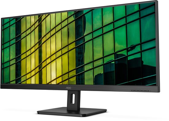 AOC U34E2M 34″ Wide Quad HD 3440×1440 VA Monitor 100Hz Plat Scherm DisplayPort HDMI EU-stekker