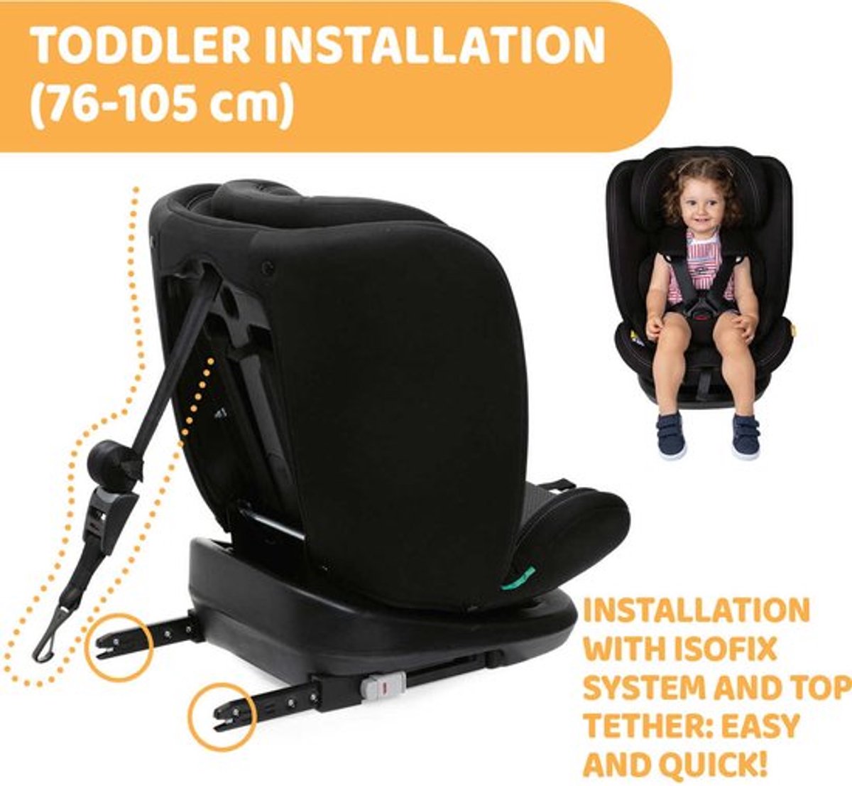 Chicco Autostoel I-Size Mokita Classic Black, isofix , (15 maanden - 12 jaar) – foto 8