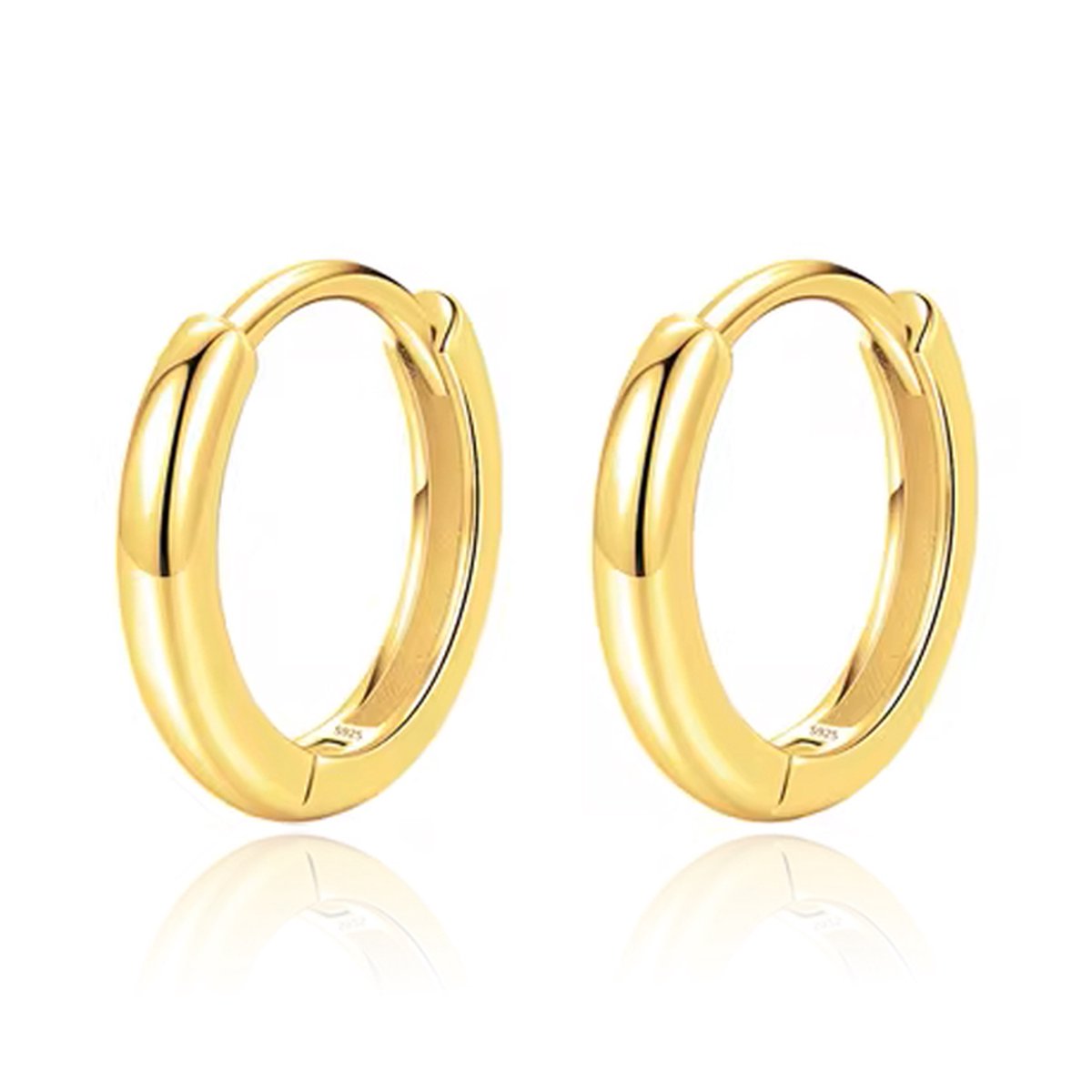 Elenza Oorringen Sterling .925 Zilver met Gouden coating-12mm
