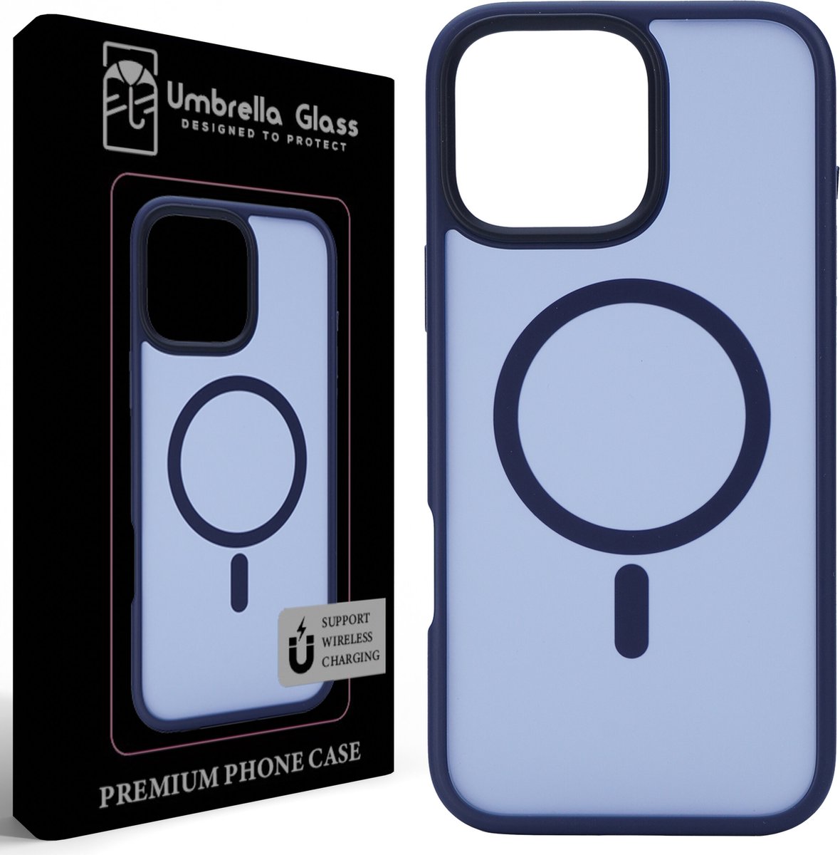Umbrella Glass - Blue Mysterie Magnetic Shield hoesje - Geschikt voor iPhone 16 Pro