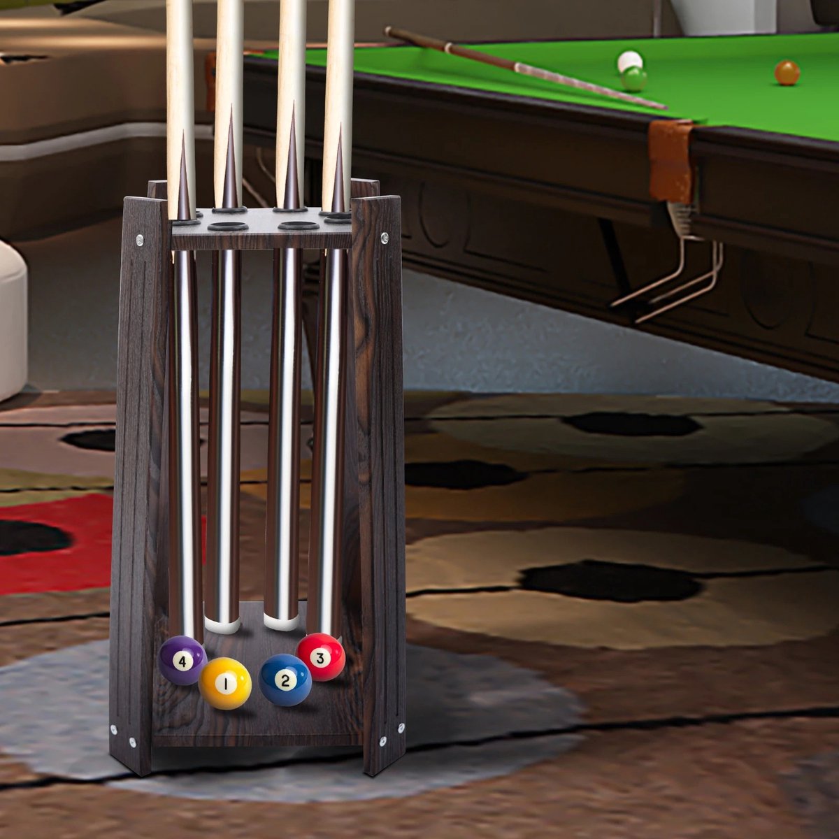 Biljart Pool Stick Houder Pool Cue Rack Stand - Houdt 24 Keuen Floor Corner Cue Rack Snooker Cue Stand Biljart Stok Houder Pool Keu Houder Rack