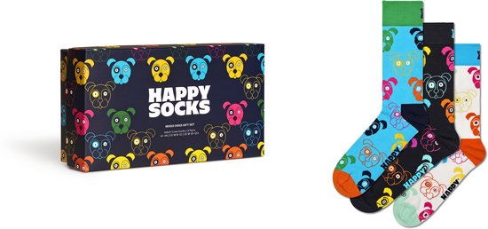 Happy Socks 3paar sokken - Heren & Dames - Maat 36-40 - Dieren, Hond