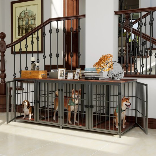 Mason® - Hondenren - Hondenbench - Hondenrek - Honden Kennel - Honden Huisjes Voor Binnen - Hondenhuis - Voor Grote Tot Middelgrote Honden - Kauwbestendig - Hout