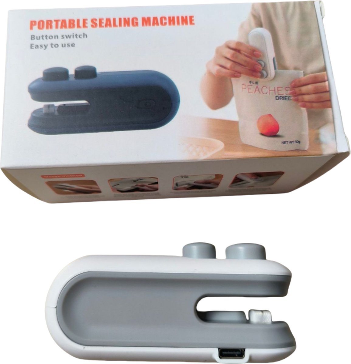 Machine4u - Hand sealer - Vacuümmachines - Mini verzegel apparaat - Plastic zakjes sluiter - Huishouden - Keuken - Mini Heat sealer apparaat - De zegel van de snack - Seal Apparaat - Seal Machine - Wit