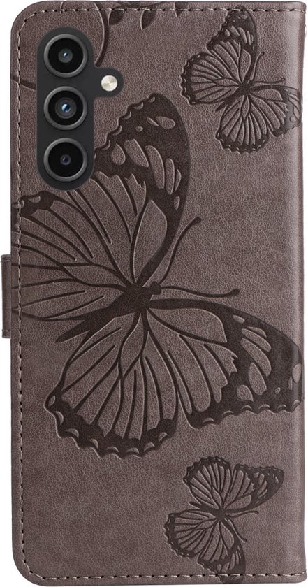 Coverup Butterfly Book Case Convient pour Samsung Galaxy A15 Case - Grijs