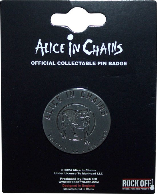 Alice In Chains - Pin's pour chien à trois pattes - Couleur argent