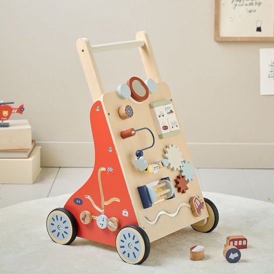 Petite Amélie ® Houten Loopwagen 1 jaar - Babywalker als Looptrainer - Stimuleert Motoriek & eerste Stapjes - Eindeloos Speelplezier