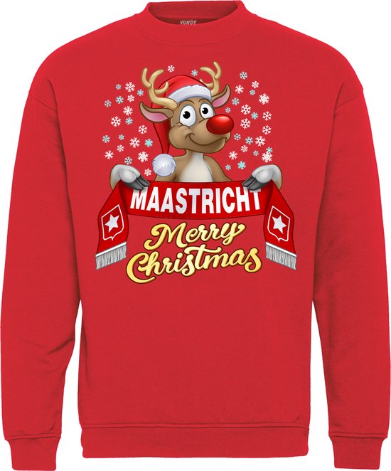 Kersttrui Maastricht | Foute Kersttrui Dames Heren | Kerstcadeau | MVV supporter | Rood | maat XL
