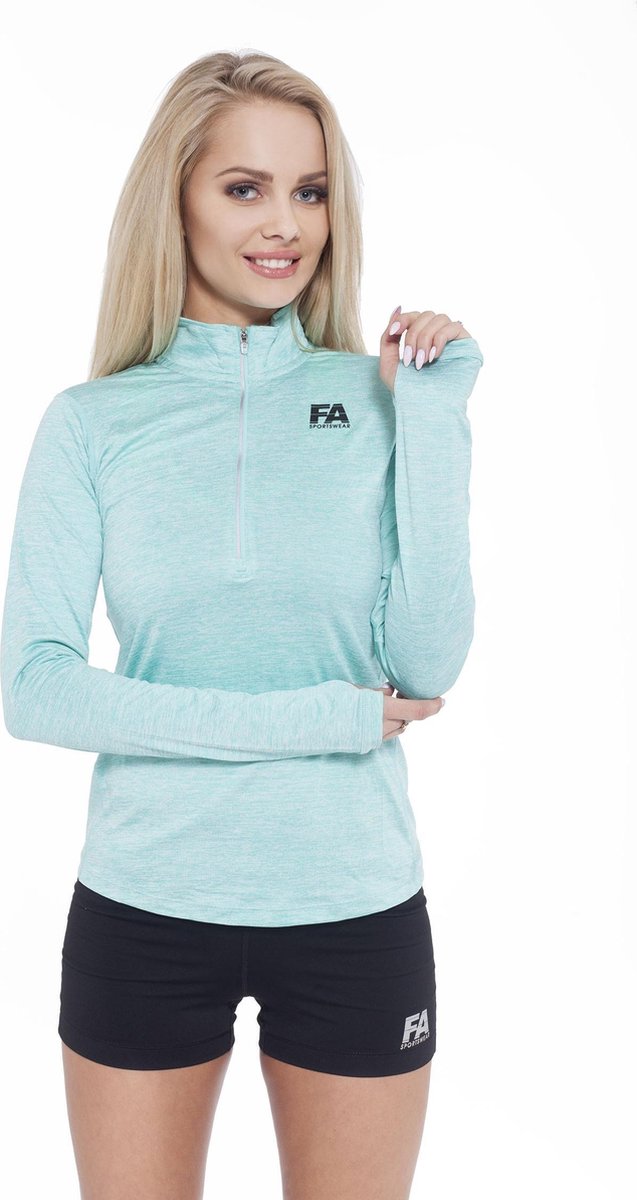 Sportlongsleeve Dames Turquoise - Fitness Authority