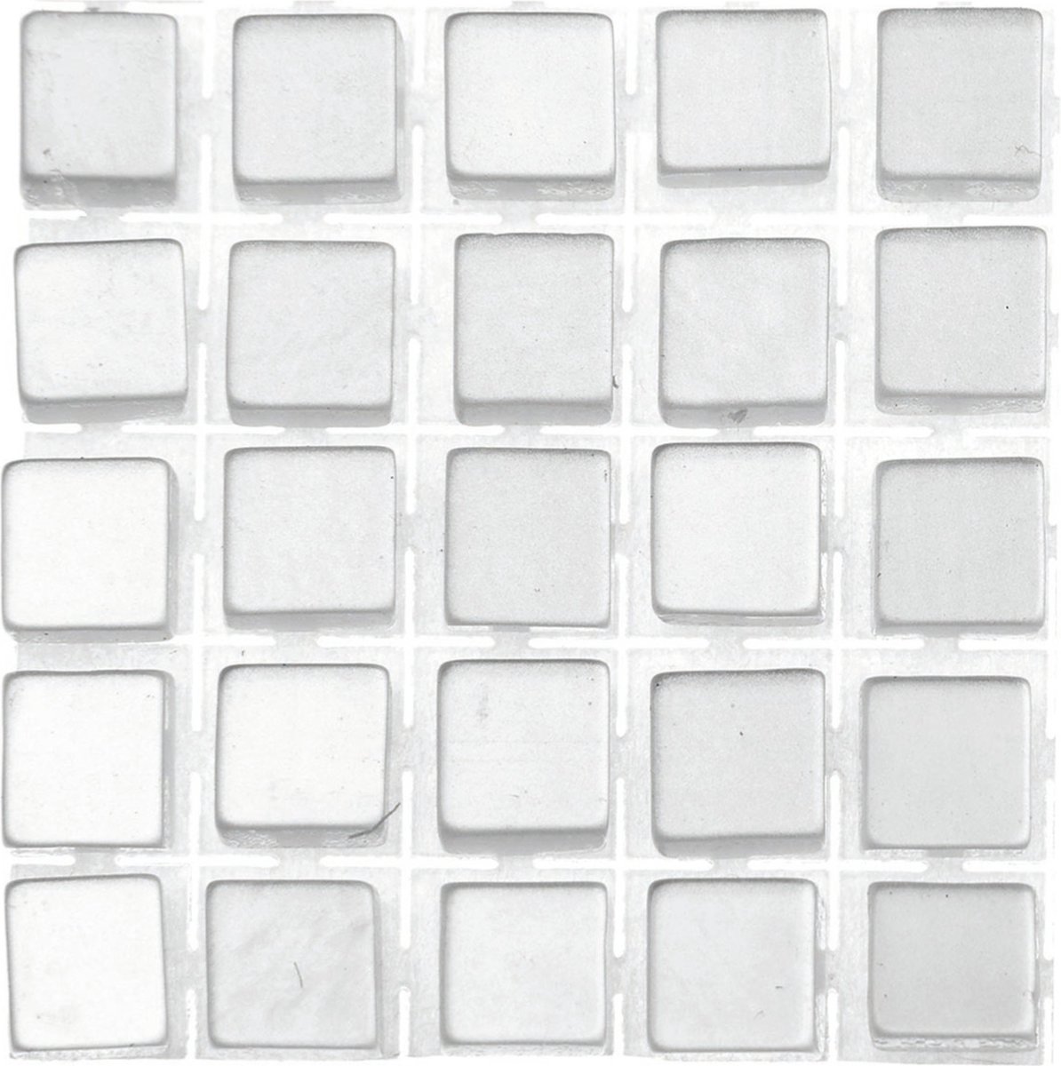 Glorex hobby mozaieken maken steentjes/tegels - 357x - zilvergrijs - 0.5 x 0.5 x 0.2 cm per steentje - zelfklevend