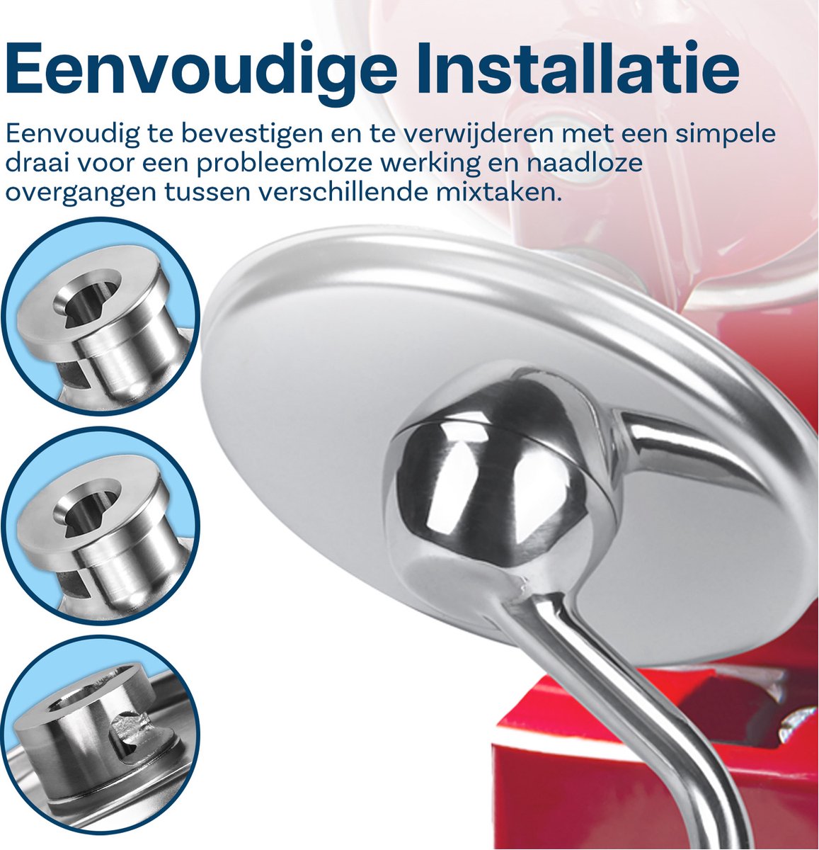 Roestvrijstalen 3-Delige Accessoireset voor KitchenAid 4.3, 4.7/4.8L Tilt-Head Stand Mixers Artisan & Classic Series van MMOBIEL - K45 6-Draads Garde, Platte Mixer en Deeghaak – Vaatwasmachinebestendig thumbnail 5
