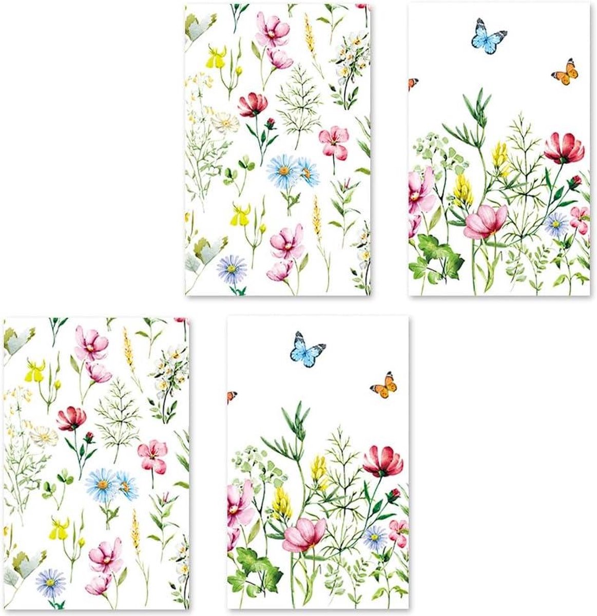 Keukenhanddoeken set van 4 - absorberende handdoeken voor keuken - multifunctioneel en veelzijdig in lentebloemenpatroon (45cm x 70cm)