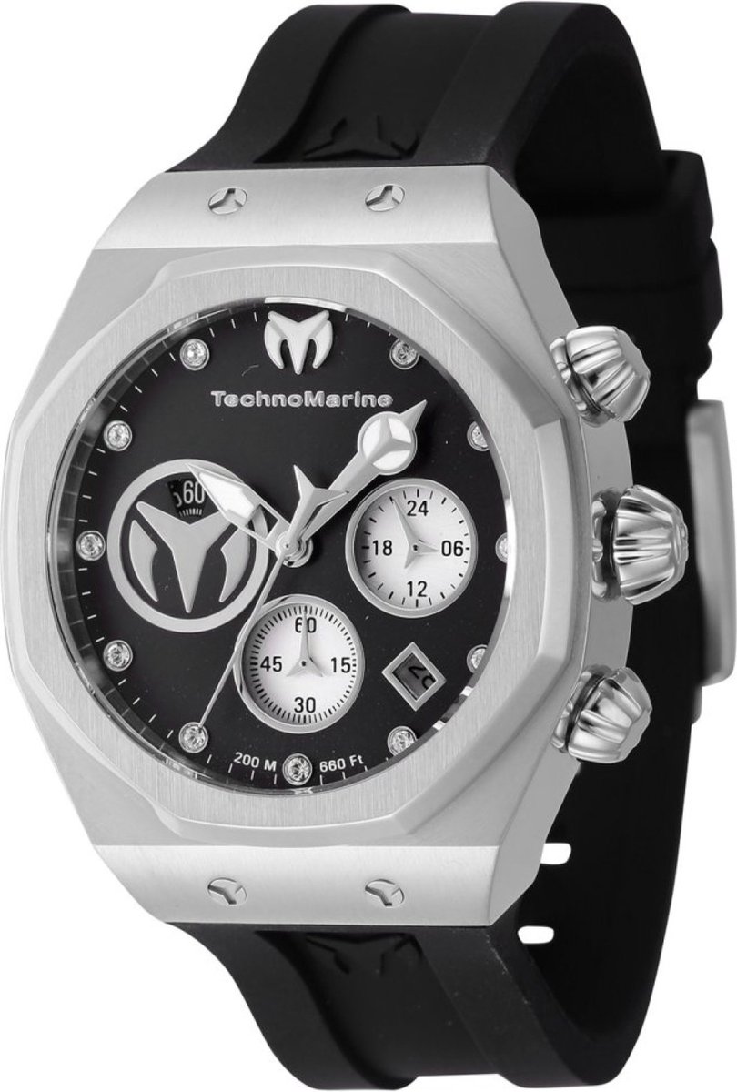 TechnoMarine Reef TM-523004 Dames Horloge - Waterdicht - Analoog - Quartz Uurwerk - Roestvrij Staal met zwarte Wijzerplaat - 40mm